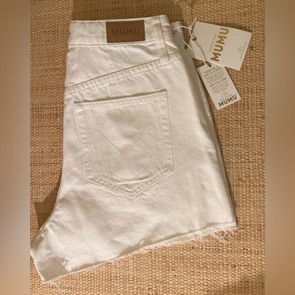 White denim shorts Show Me Your Mumu White Shorts - Picture 14 of 16